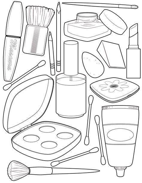 Printable Makeup Coloring Pages